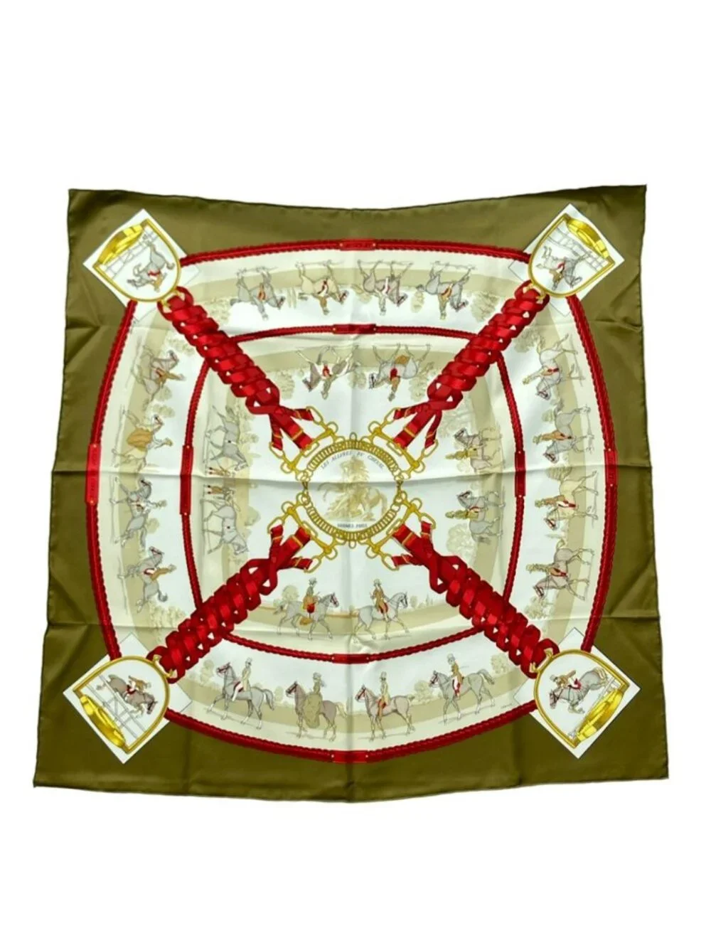 Hermes Scarf Carre 90 Silk 100% les Allure Deux Cheval